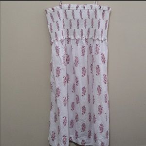 J Crew Smocked cotton poplin dress in budding branch print